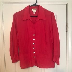 So 16 Dark Pink Talbots Linen Top